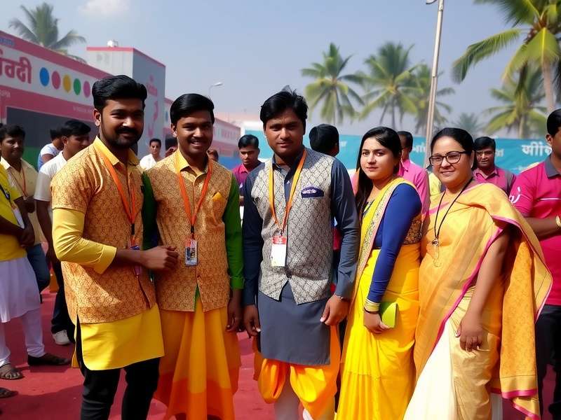 Chennai Thunder Pioneers community event with players in traditional Indian attire